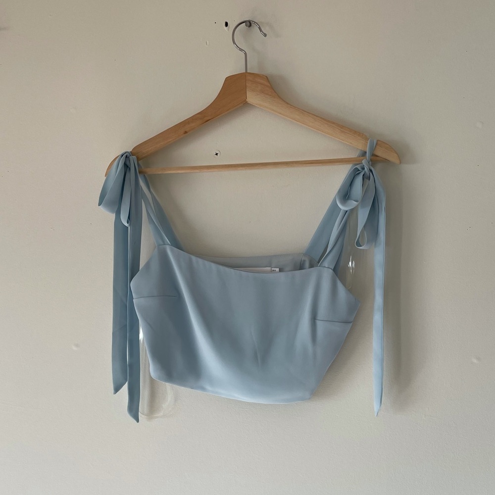 Fame and Partners Light Blue Crop Top